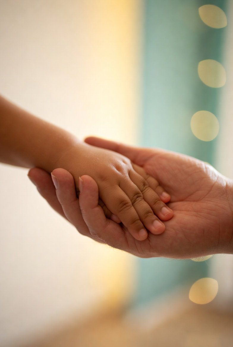 Gentle hands holding — a symbol of support
