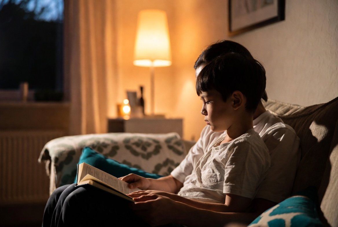 Parent and child reading together